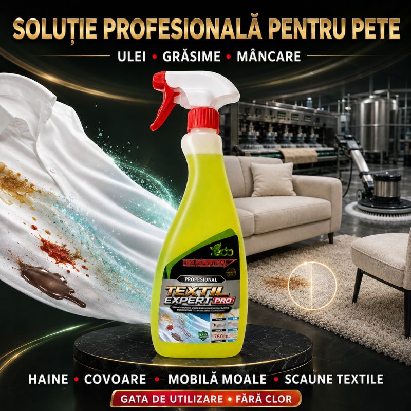 SOLUȚIE PROFESIONALĂ PENTRU SCOS PETE  ULEI • GRĂSIME • MÂNCARE • MACHIAJ